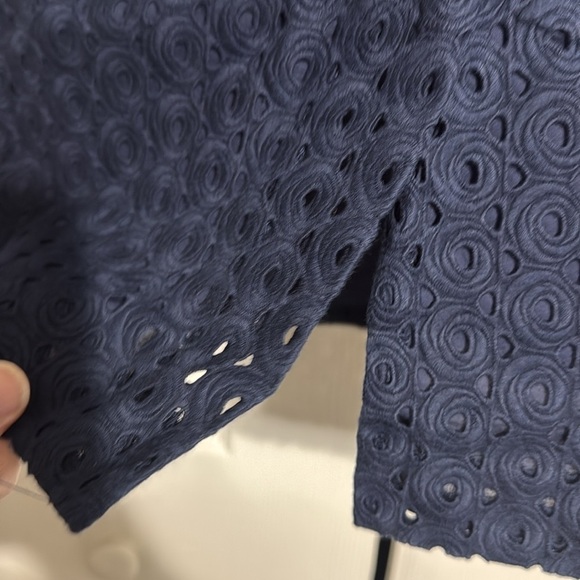 Talbots navy blue cotton lined lace skirt size 4 - Picture 10 of 14